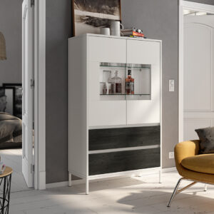 VITRINA KIRA 2 PUERTAS 2 CAJONES